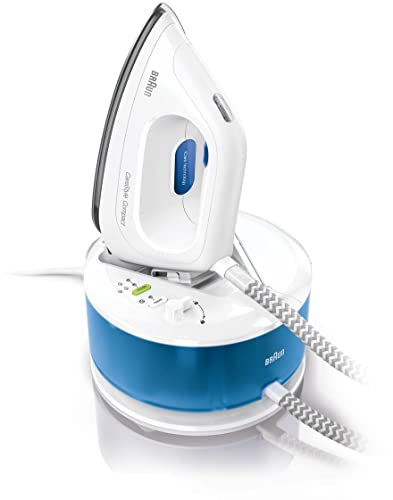 Braun Base IS2048BL estación plancha al vapor 2200 W 1,3 L Suela de Eloxal Azul, Blanco - Centro de planchado (2200 W, 5 bar, 1,3 L, 300 g/min, 110 g/min, Suela de Eloxal)