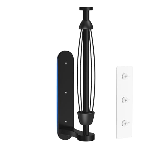 Magnetic Paper Towel Holder for Fridge - No Drill, One Hand Tear with Ratchet Mechanism, Black, Self-Adhesive & Wall Mount for Kitchen, RV, Garage