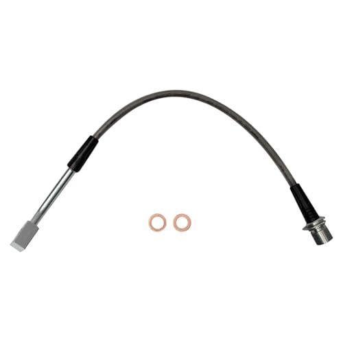 Image of TRQ Front Performance Brake Hose Set Compatible with 2005-2010 Dodge Dakota 2006-2009 Mitsubishi Raider 2011 Ram