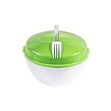 Salad To-go Container with Locking Lid Tabs