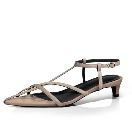 iadore Women Sexy Kitten Low Heel Sandals Retro Ankle Straps