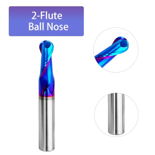 Image of Ball Nose CNC Router Bit 3 /8 Inch Shank with Blue NACO Coating