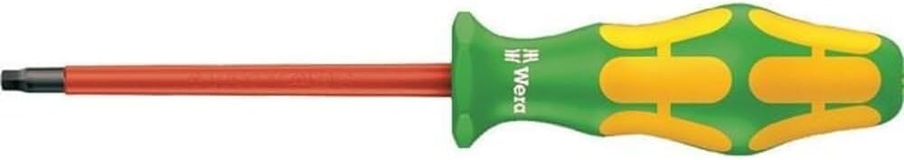 WERA 05004780001 Kraftform Plus VDE 168i Square Socket Insulated Screwdriver, 1 Head, 3-1/8" Blade Length