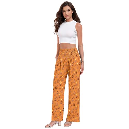 Pantalon palazzo taille haute anti-compression avec poches intégrées - 2