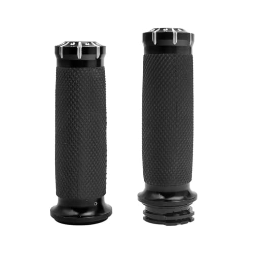 Poignées de Guidon 25mm Anti-Glisse Noires pour Réduire la Fatigue en Harley