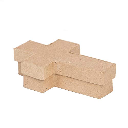 Darice Paper Mache Box Cross 5 inch (6-Pack) 2848-27