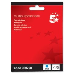 Image of 5 Star Multipurpose Tack Adhesive Re-usable Non-toxic 70g Blue [Pack 12]