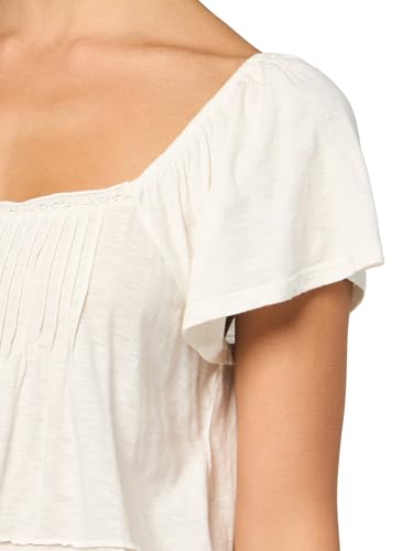 Lucky Brand Women's Pintuck Flutter Sleeve Tee3