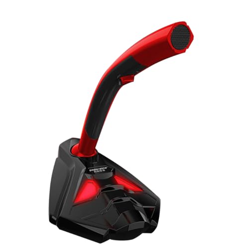 BESPORTBLE USB Computer Microphone Professional Gaming Mic with Jack Volume Omnidirectional Sound for Karaoke Streaming Video Chat Red Design