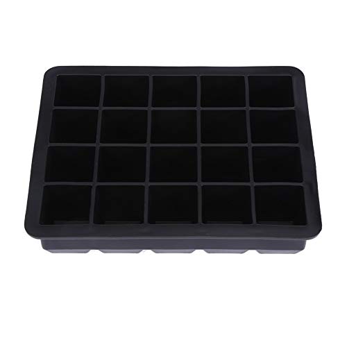 QANYEGN 20 Compartment Silicone Ice Cubes Tray, Silicone Ice Cubes Trays, Easy To Release, Easy To, for Cocktails, Whiskey(Black)