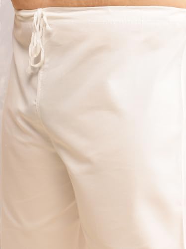 Image of SOJANYA Plus (Since 1958) Men's Printed Cotton Linen Kurta With White Pyjama