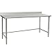 Eagle T2472GTE-BS Stainless Steel Work Table with Backsplash & Galvanized Tube Base, 24" x 72" x 30"