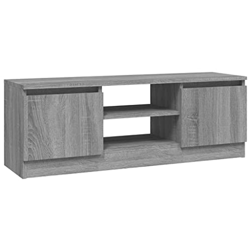 vidaXL Meuble TV avec Porte Sonoma Gris 102x30x36 cm