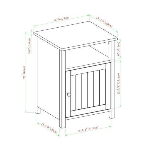 Walker Edison Warwick Classic 2-Piece Grooved Door Side Table Set Grey Wash Set of 2 - Image 3