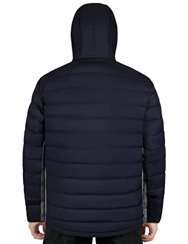 Image of Lesmart Men Down Jacket Puffer Winter Jacket with Hooded Packable Lightweight Windproof Insulated Warm Coat