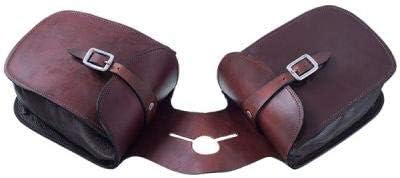 Cowhide Genuine Leather Western Equestrian Trail Simple Horse Saddle Bag Pack Equipment Horse Saddle Bags Tack Set Accessories Size: 10” L x 10” W x 3 ½” D inches' MO-SBAG-122