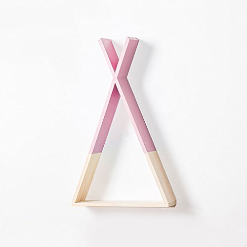 Yxsd Estantes flotantes Estante de Pared Decorativo Estante de exhibición de Almacenamiento de Madera, Dormitorio casero Estante montado en la Pared Partición de perforación Libre (Color : Pink)