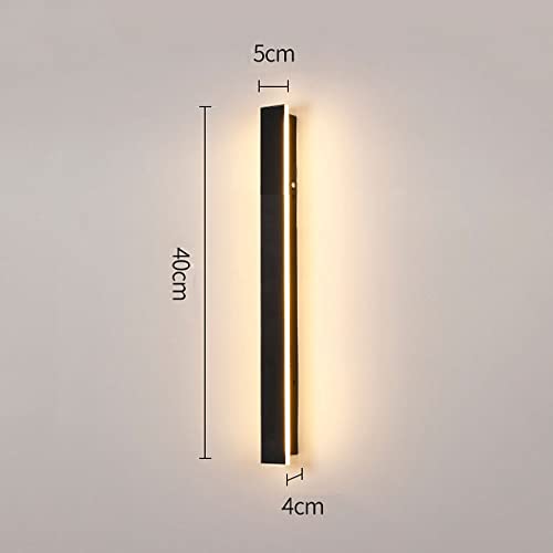Aplique de pared rectangular negro IP65 con tira de aluminio y panel acrílico para baño 4
