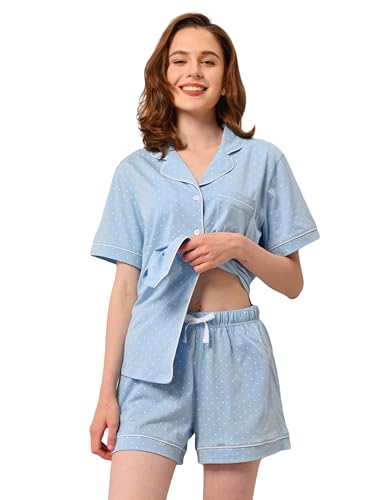 Image of NAP BOUND 100% Cotton Pajamas for Women 2 Piece PJs Set Long Sleeve Button Down Breathable Woven Sleepwear Loungewear XS-XXL