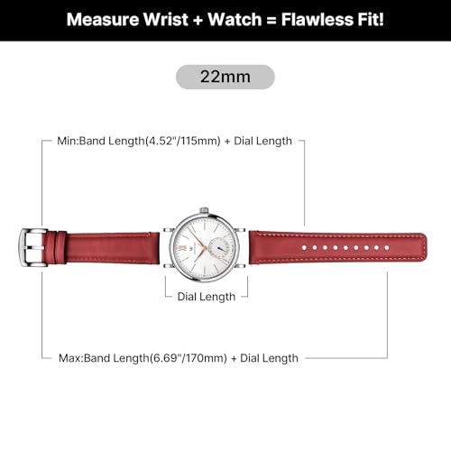 Image of Fullmosa Quick Release Premium Leather Watch Strap | 24 /22 /21 /20 /19 /18mm,Burnished Leather Watch Band Compatible with Samsung Amazfit Fossil Replacement Belt for Men and Women