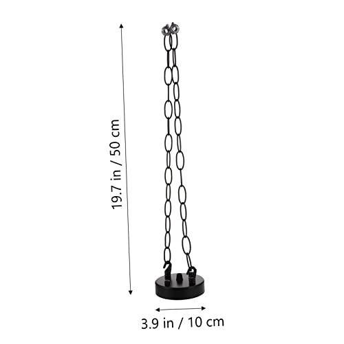 Image of Housoutil 1set Ceiling Canopy Light Fixture Cover Plate and Chains Iron Pendant Mounting Bracket for Indoor Lighting in Hallway Bar Living Room Cafe