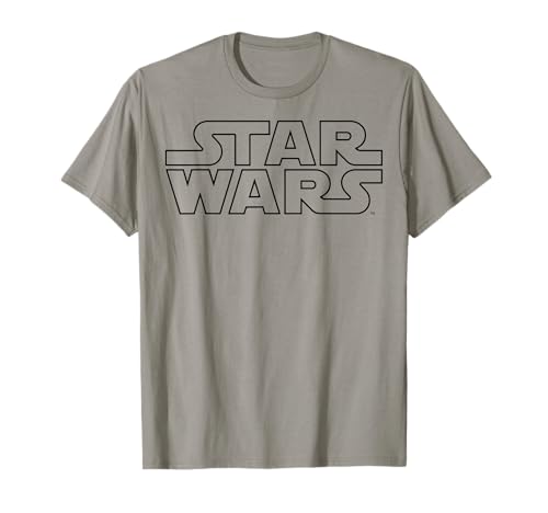 T-shirt Star Wars noir col rond avec logo original outline pour homme et femme