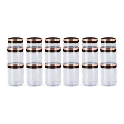 Image of Trueware FESTIVE Plastic Storage Jar & Container Set of 18, Airtight & BPA Free Containers for Kitchen Storage, Grocery Kitchen Container, Multipurpose Transparent Jar, 500ml 6,1000ml 6 & 1500ml 9