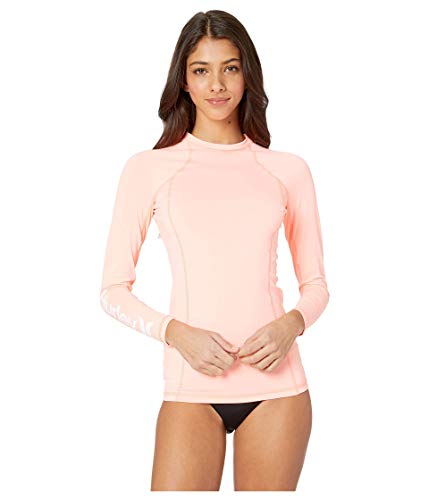 Hurley Women's One & Only LS Rash Guard - Pink Tint - XL