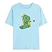 TYHONEYS Chemises à manches courtes pour homme - Style décontracté - Col rond - Imprimé dinosaure - Tunique - Vêtements de sport, bleu, XL