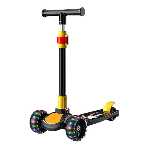 Patinete Plegable para – Patinete De Altura Ajustable, Ligero De 3 Ruedas Para, Ruedas Flash PU | Scooter De Ciclismo Al Aire Libre Estable De Plataforma Ancha Para Niños