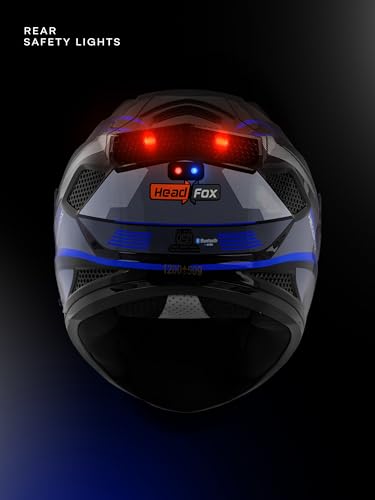 Image of HEADFOX N2F Track Full Face Bluetooth Helmet for Bike | Waterproof Smart Helmet for Men & Women | Built-in Bluetooth for Calls, ENC, Music & GPS | Voice Assist | ISI Certified