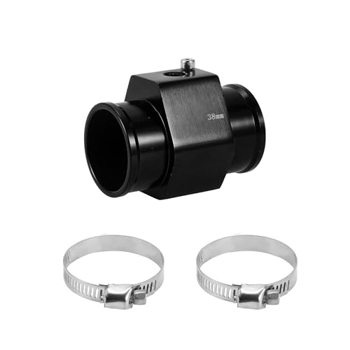 HEROFFIX 1 Set Adaptador de Sensor de Temperatura del Agua del Coche Junta de Adaptador de Sensor de Radiador de Tubería 38mm Negro