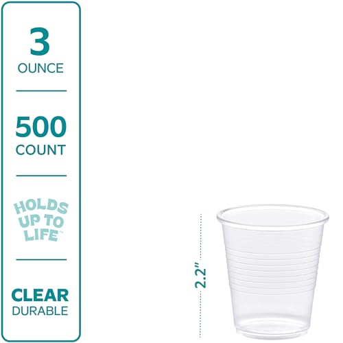 Image of GUSTO Clear Plastic Cups [3 oz - 500 Count] - Small Disposable Drinking Cups for Water, Mouthwash, Bathroom, Tasting & More - Crystal Clear, BPA-Free, Durable Polypropylene (Formerly Comfy Package)