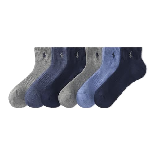 La Mejor Selección de Ralph Lauren Azul que puedes comprar esta semana. 44 POLO RALPH LAUREN - Calcetines deportivos de algodón para hombre, paquete de 6 pares de malla que absorbe la humedad, Azul (Denim), 6-12.5