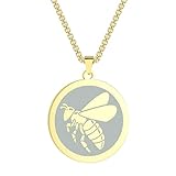 Genérico collar hombre,Delicado collar de abeja para hombres Chicos Mujeres Punk de Honeybee Lover Cadena de dijes Hip Hop Joyería