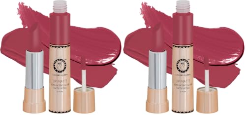 Image of Colors Queen 2 in 1 Matte Lipstick | Lip Matte | Long Lasting Gloss, Waterproof, Non Transferable| (06 - Peach, 8g) (Pack of 2)