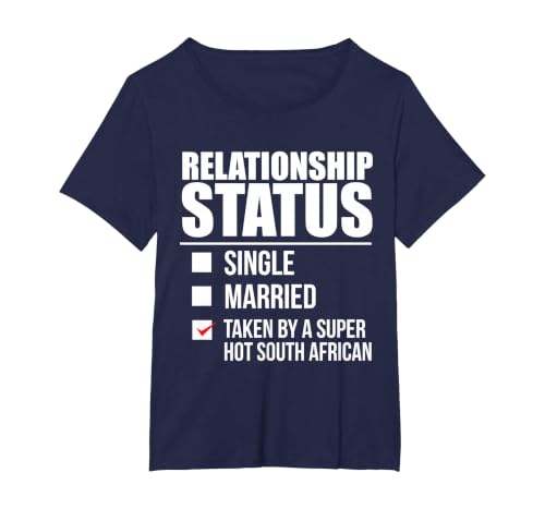 Relationship Status Taken Hot South African South Africa T-Shirt, Women's Plus, Navy Blue, 3X