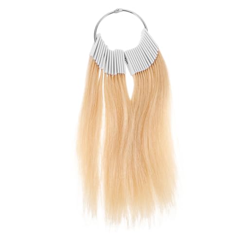Ipetboom 30pcs Hair Testing Strand Hair Dyeing Samples Human Bulk for Stylist Supplies and Salon Testing Including Sample Ring