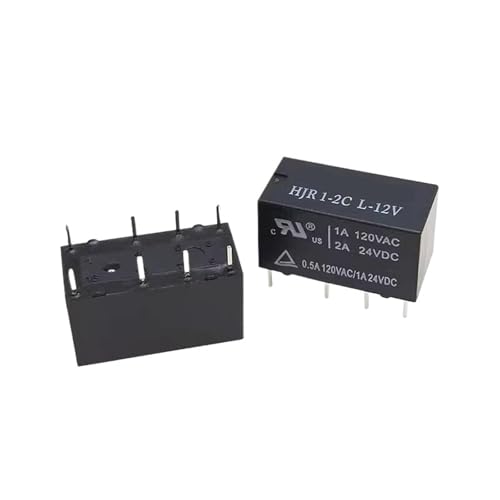 Relais HJR1-2C-L HJR12CL 12V CC 2A miniature à 8 broches pour commutation de signal, pack de 10