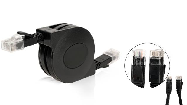 Câble Ethernet RJ45 Catégorie 5e - Longueur 2 Mètres - Noir - Pour Réseau Domestique Ou Bureau - Haut Débit