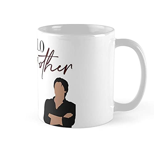 TYCLTY Hello Brother Damon Salvatore Vampire Diaries Coffee Mug 11oz & 11oz Ceramic Tea Cups, White, waYanl-4252, BZ305