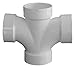 Genova Products 73530 Double Sanitary Tee Pipe Fitting, 3"