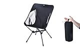 DESERT WALKER アウトドア チェア コンパクトチェア キャンプ 椅子 レジャーチェア イス コンパクト お釣り 収納袋付き (黑)