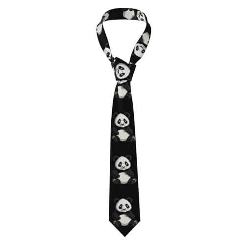 WHJSSF A Dazed Panda Prints Cravate pour homme – Couvre-lit en polyester durable pour événements formels et affaires, entretien sans effort et attrait classique
