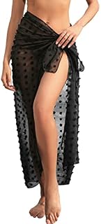 Vancavoo Women's Sarong Beach Pareos Wrap Chiffon Jacquard Bikini Cover Up Swimsuit Wrap Skirts Long Cappa Beach Cover Ups Summer Sarong Skirt Beachwear Holidays Cover up Scarf