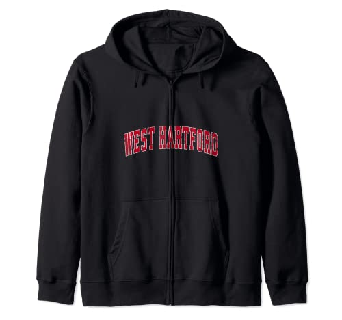 West Hartford Connecticut CT Diseño deportivo vintage Diseño rojo Sudadera con Capucha