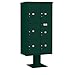 Salsbury Industries 3416D-6PGRN 4C Pedestal Mounted Horizontal Mailbox, Front Loading, Stand-Alone Parcel Locker, 1 PL4, 2 PL4.5