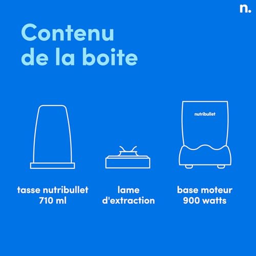 nutribullet Pro 900 Watt, Blender Électrique, Hachoir, tasse de 700ml, Champagne, NB904CP – vue 9