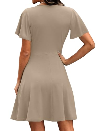 Image of RUMIA Women Casual Dresses Wrap V Neck Dress A-Line Summer Sundress Fashion