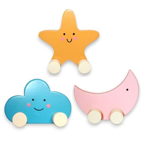 Wheel Toys Sky Family -by Dewlets Ecosmartlearn.Eco-Friendly Handcrafted Montessori Push Wooden wheelToy with Smooth and Sturdy Natural Wheels Helps to Child in Grip Strength,Hand-Eye Coordination.-image-38